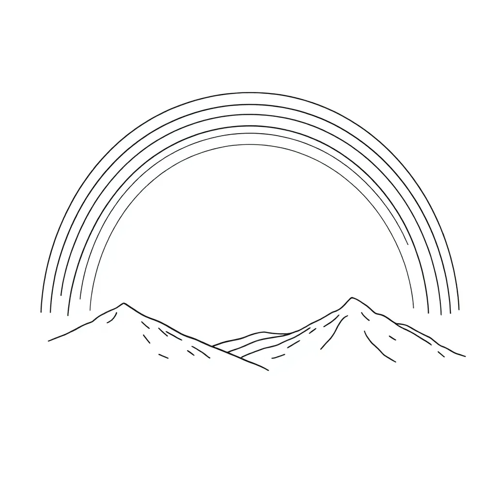 Rainbow coloring page