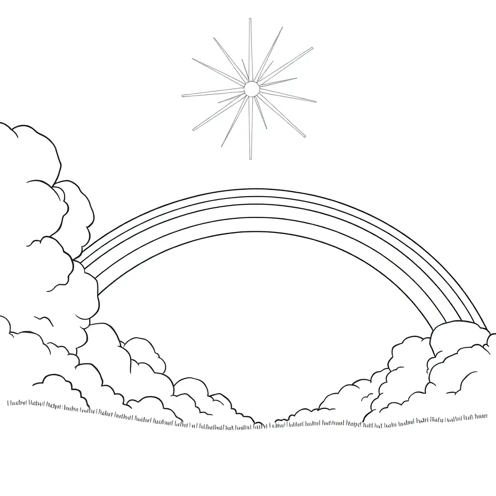 Rainbow coloring page