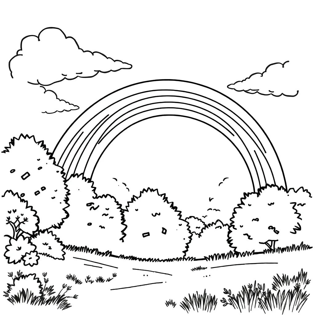 Rainbow coloring page