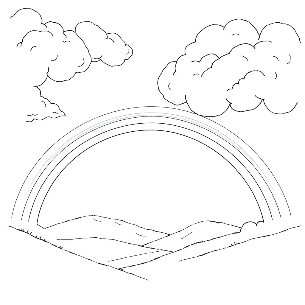 Rainbow coloring page