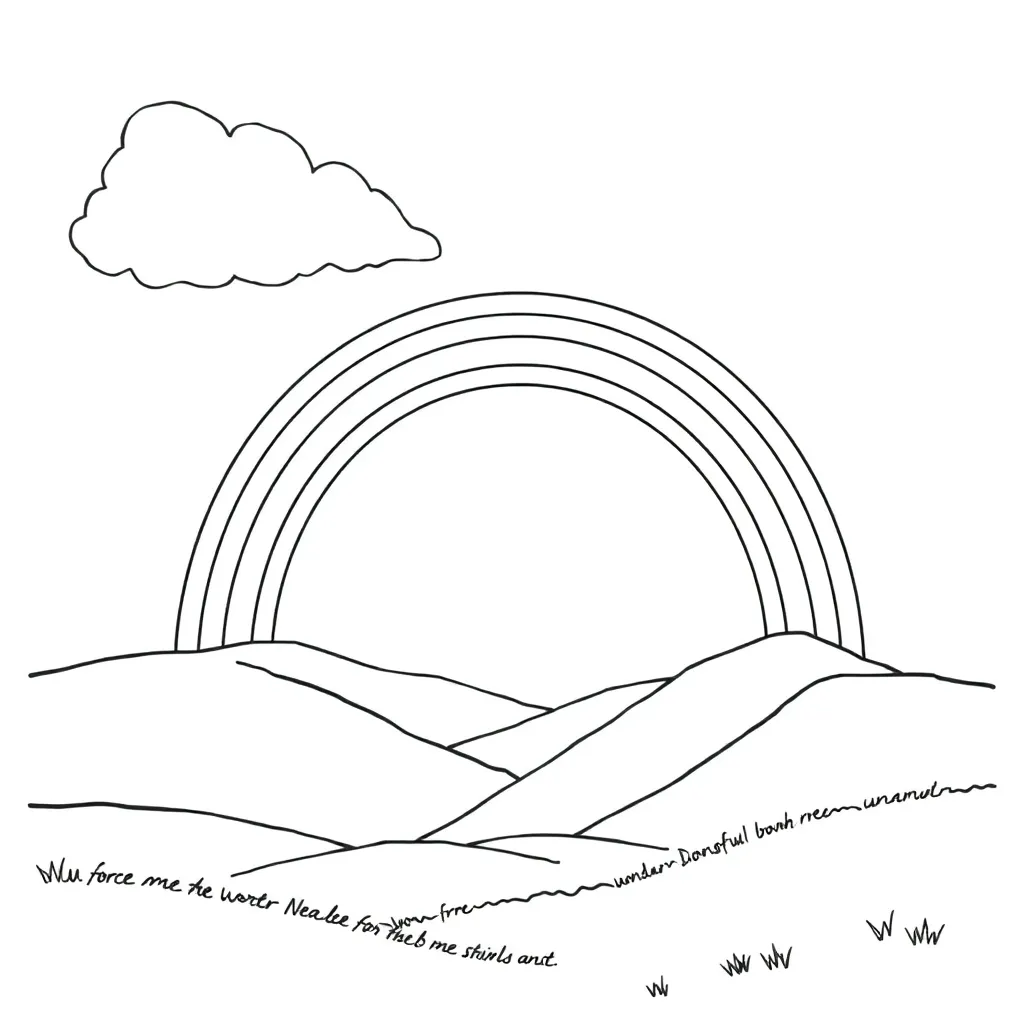 Rainbow coloring page