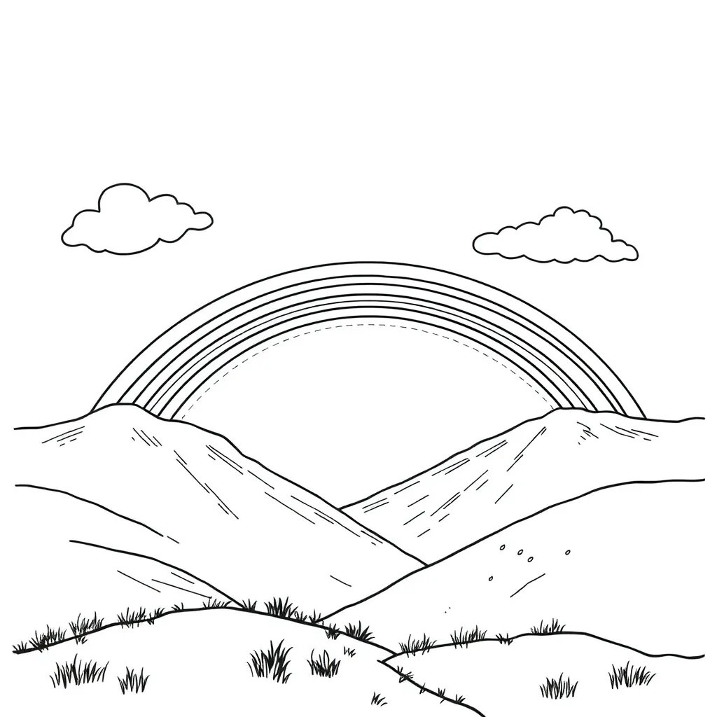 Rainbow coloring page