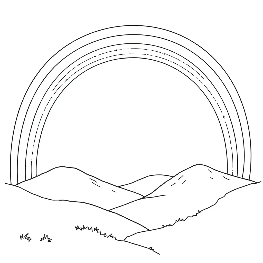 Rainbow coloring page