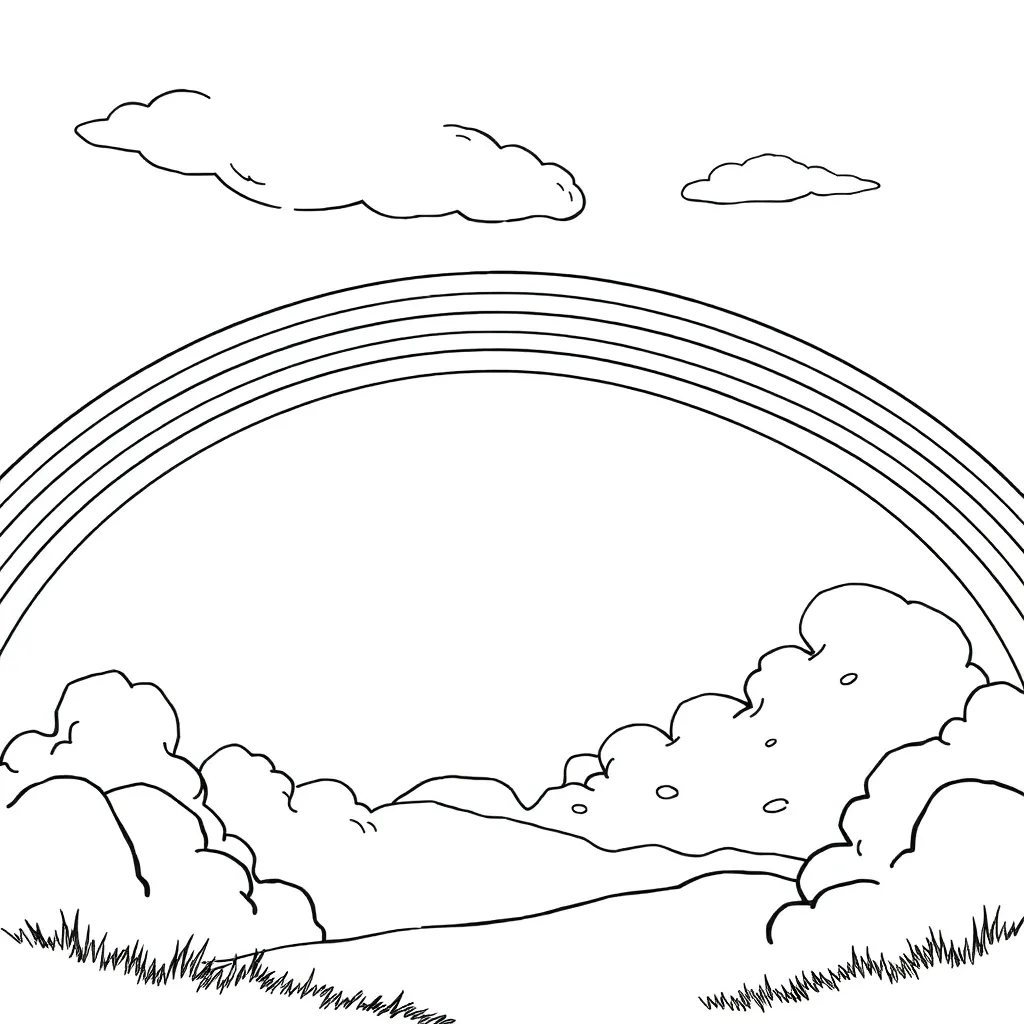 Rainbow coloring page