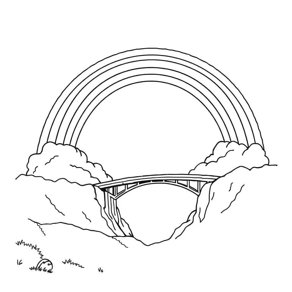 Rainbow coloring page