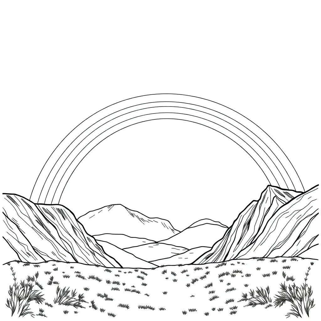 Rainbow coloring page