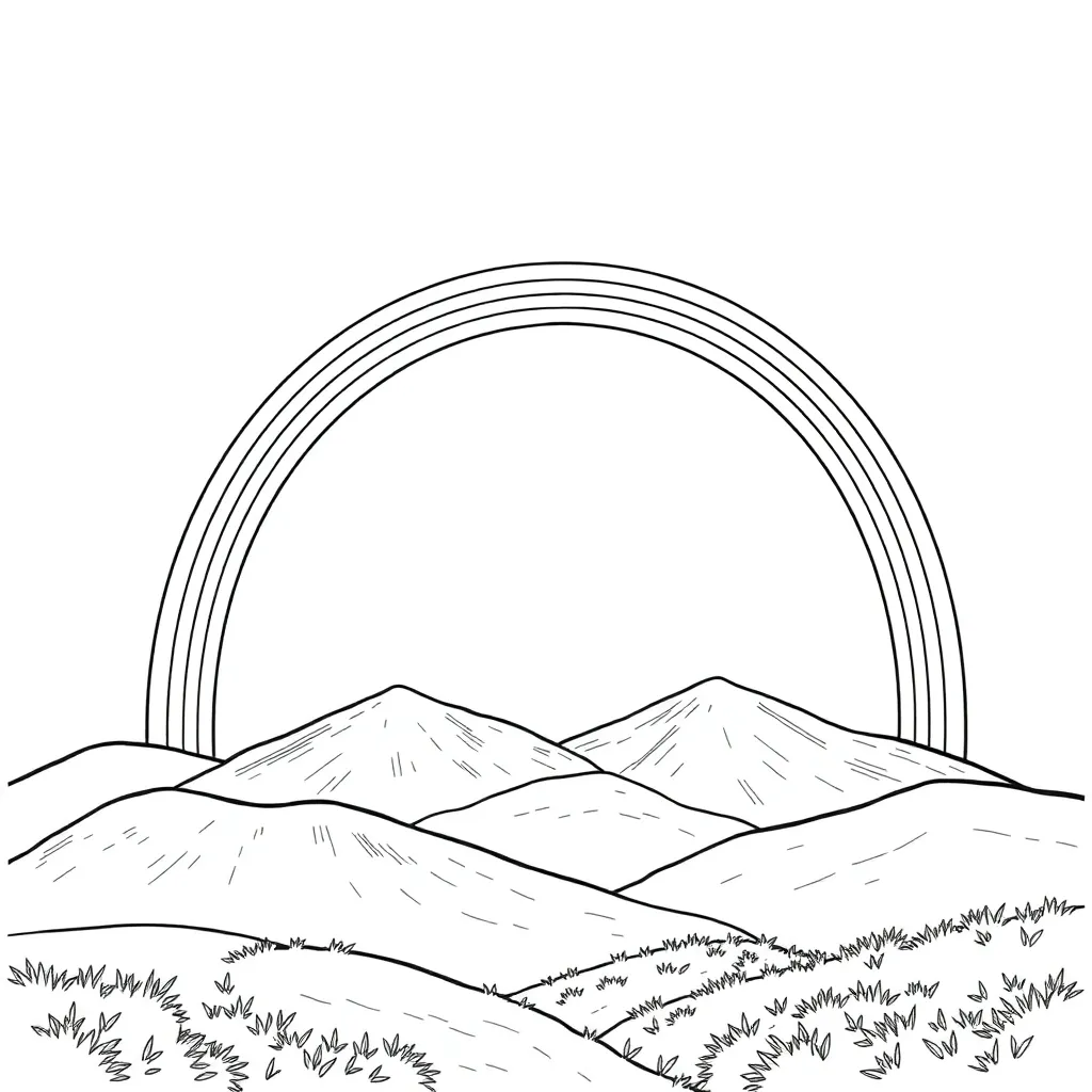 Rainbow coloring page