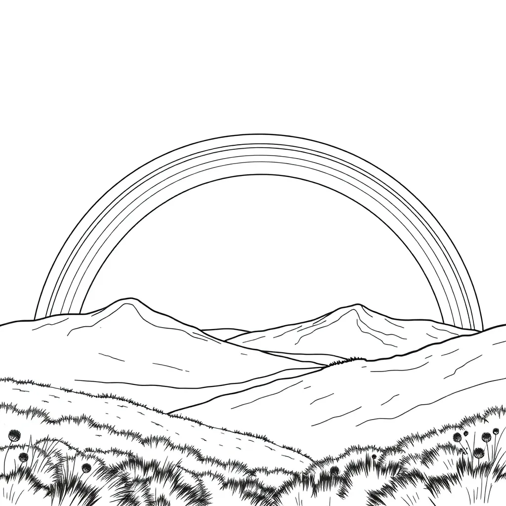 Rainbow coloring page