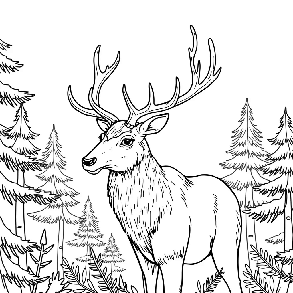 Reindeer coloring page