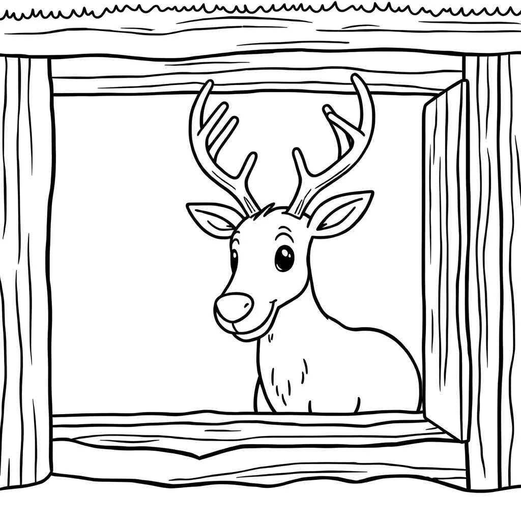 Reindeer coloring page