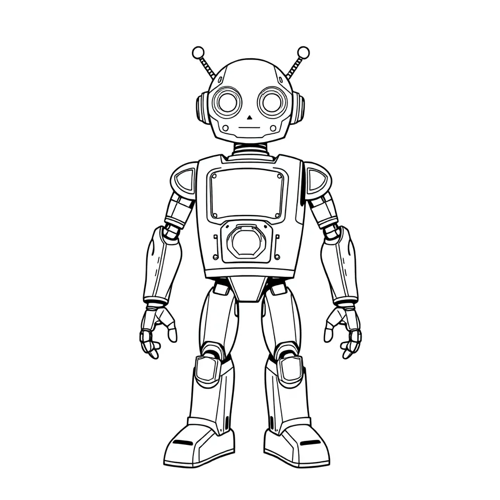 Robot coloring page
