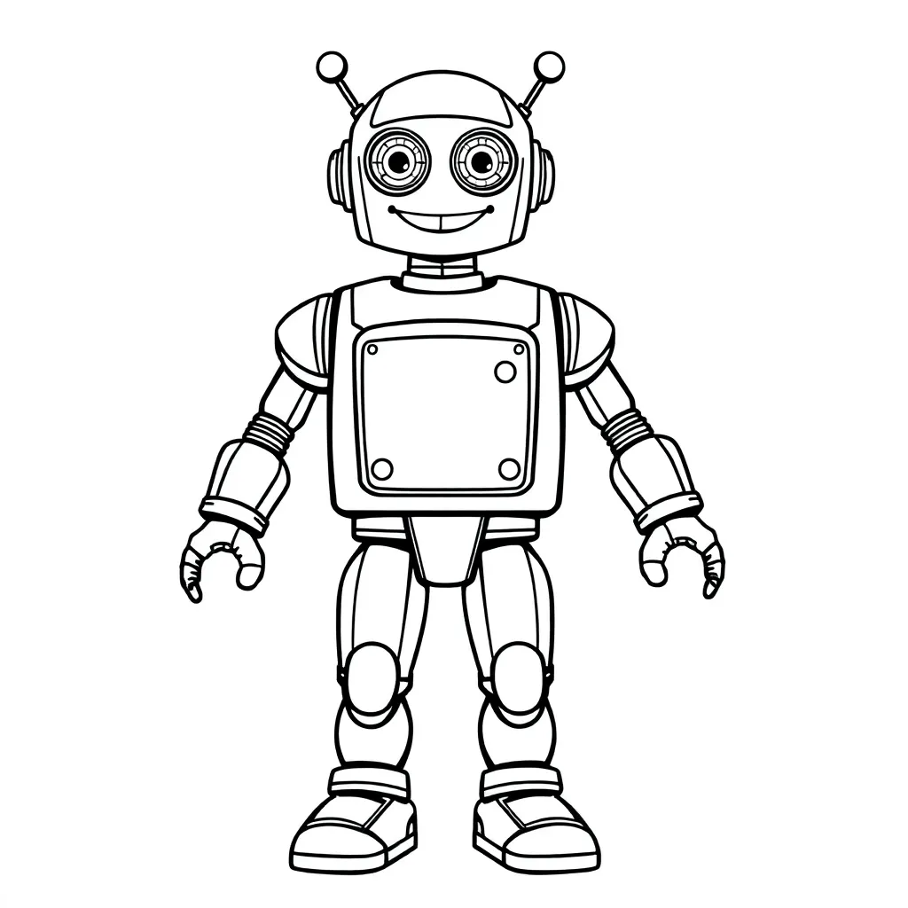 Robot coloring page