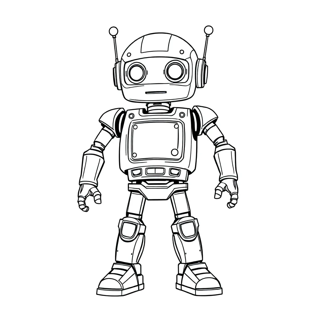 Robot coloring page