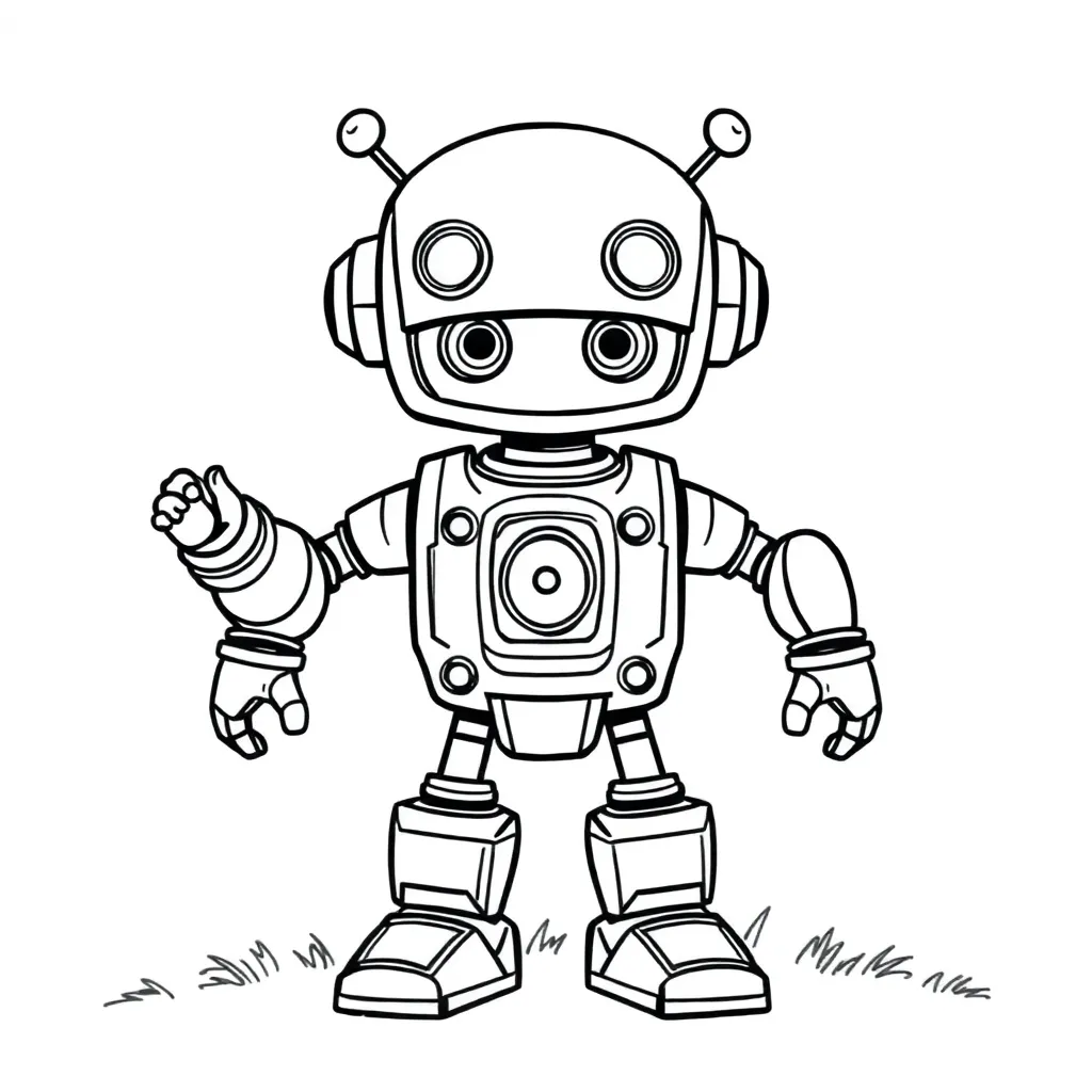 Robot coloring page