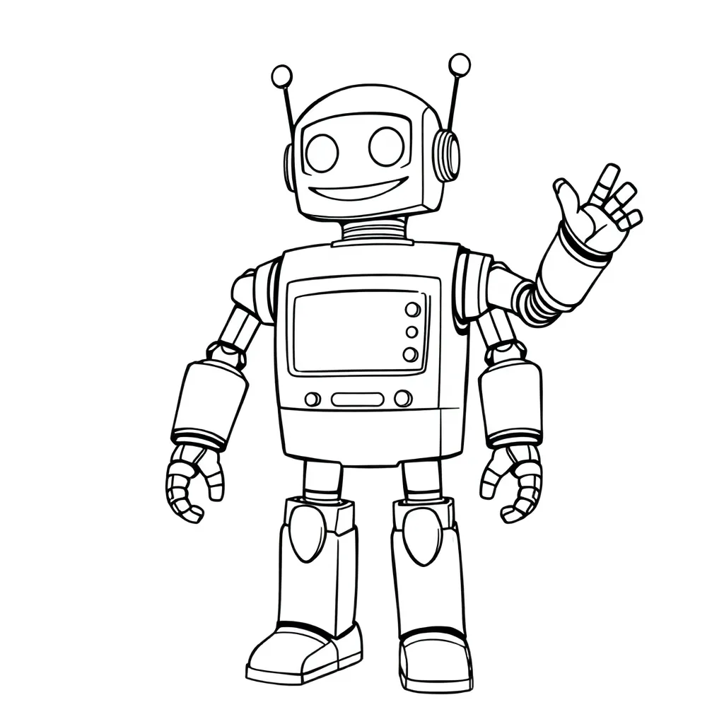 Robot coloring page