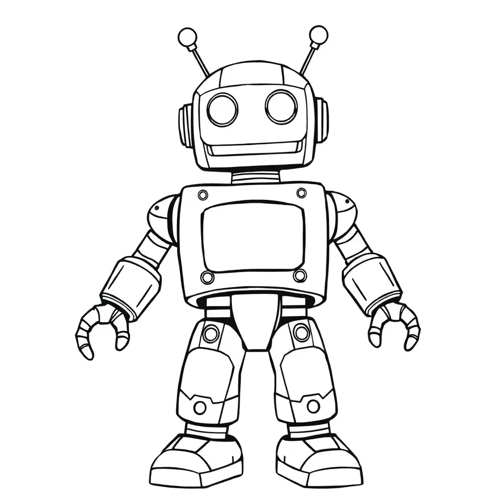 Robot coloring page