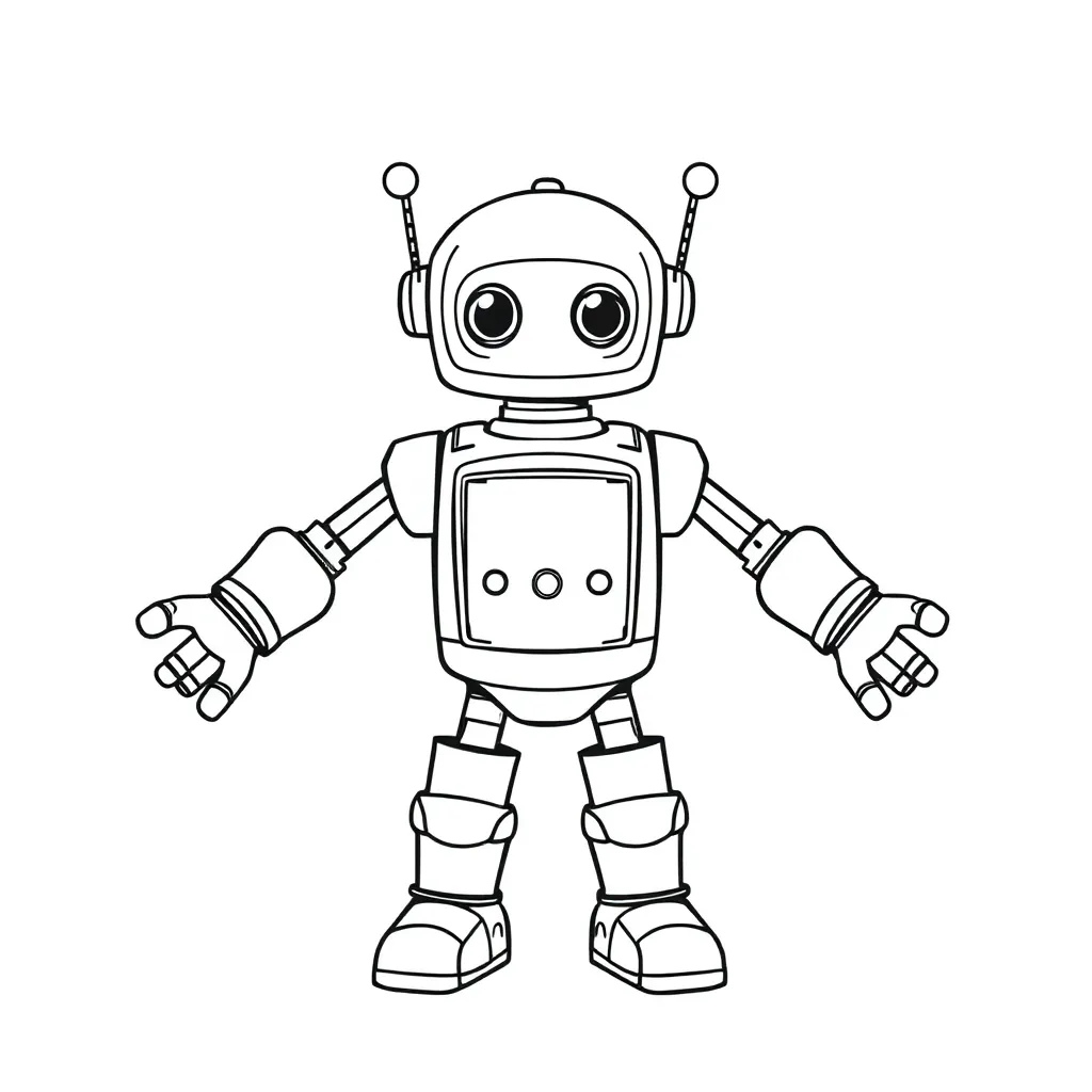 Robot coloring page