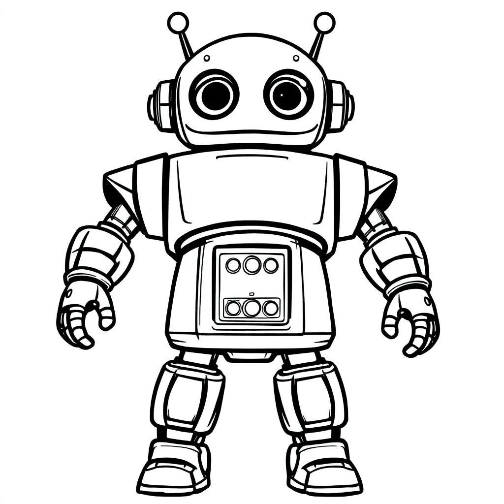 Robot coloring page