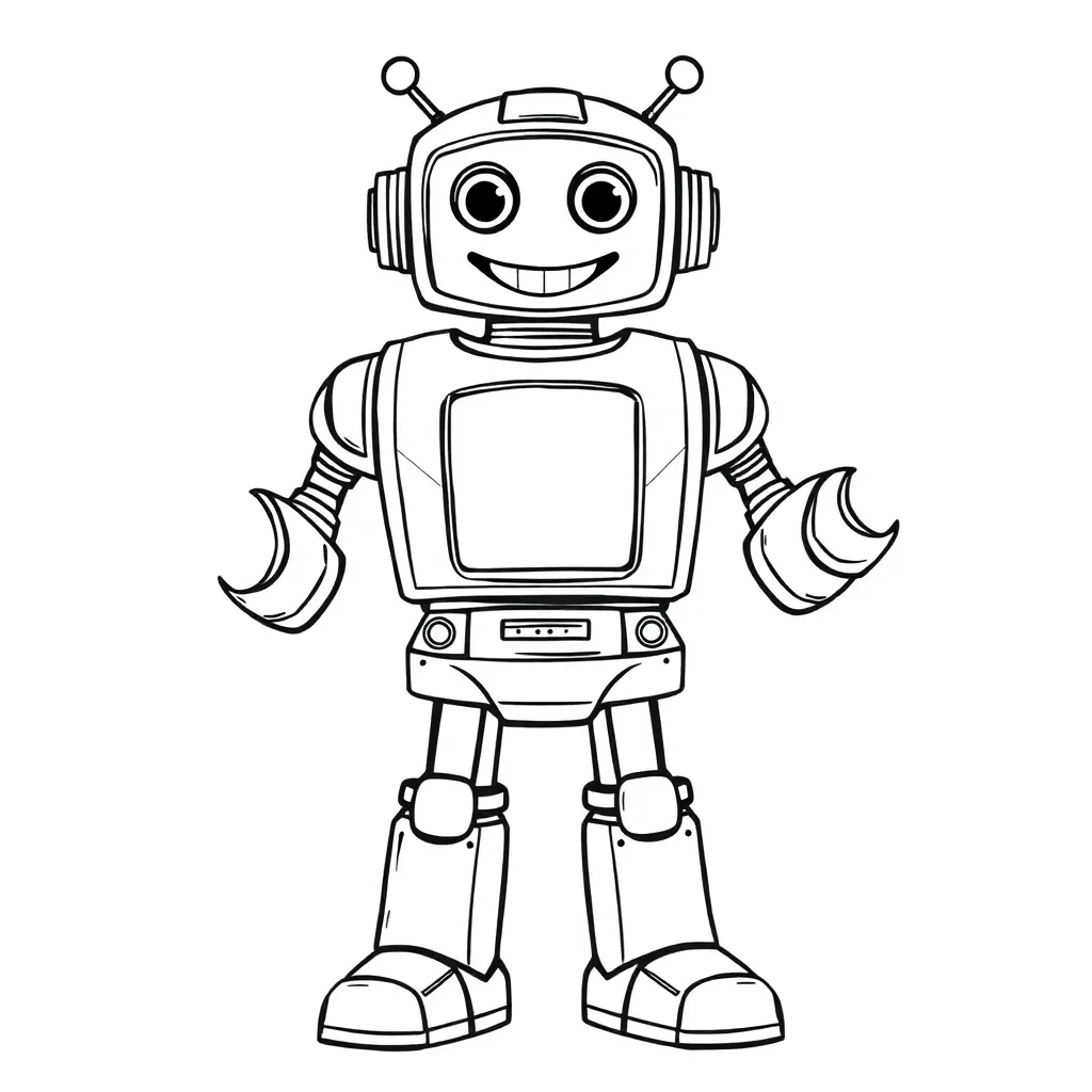 Robot coloring page