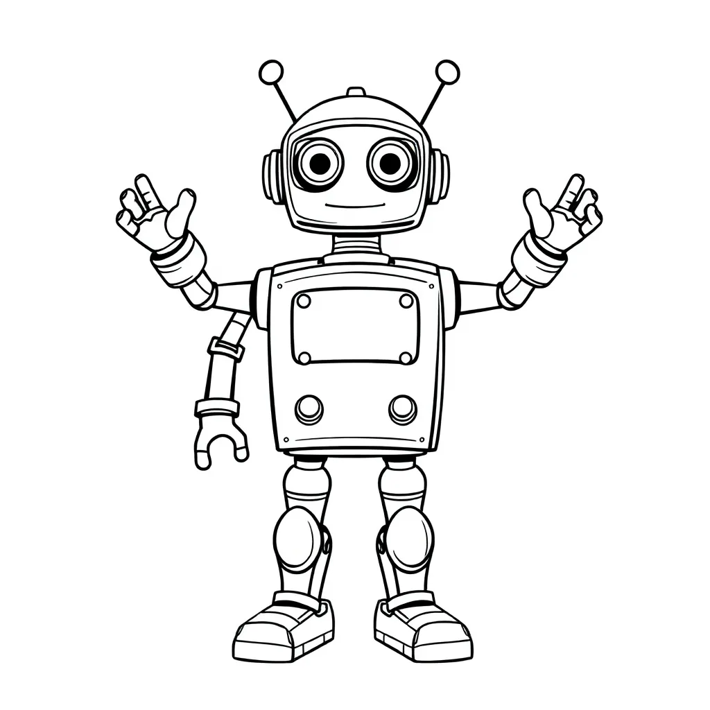 Robot coloring page