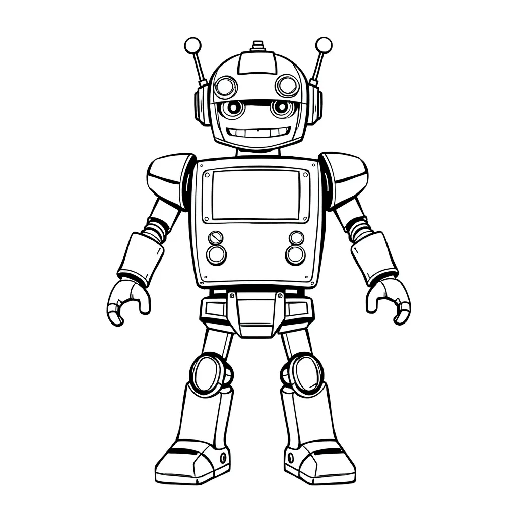 Robot coloring page