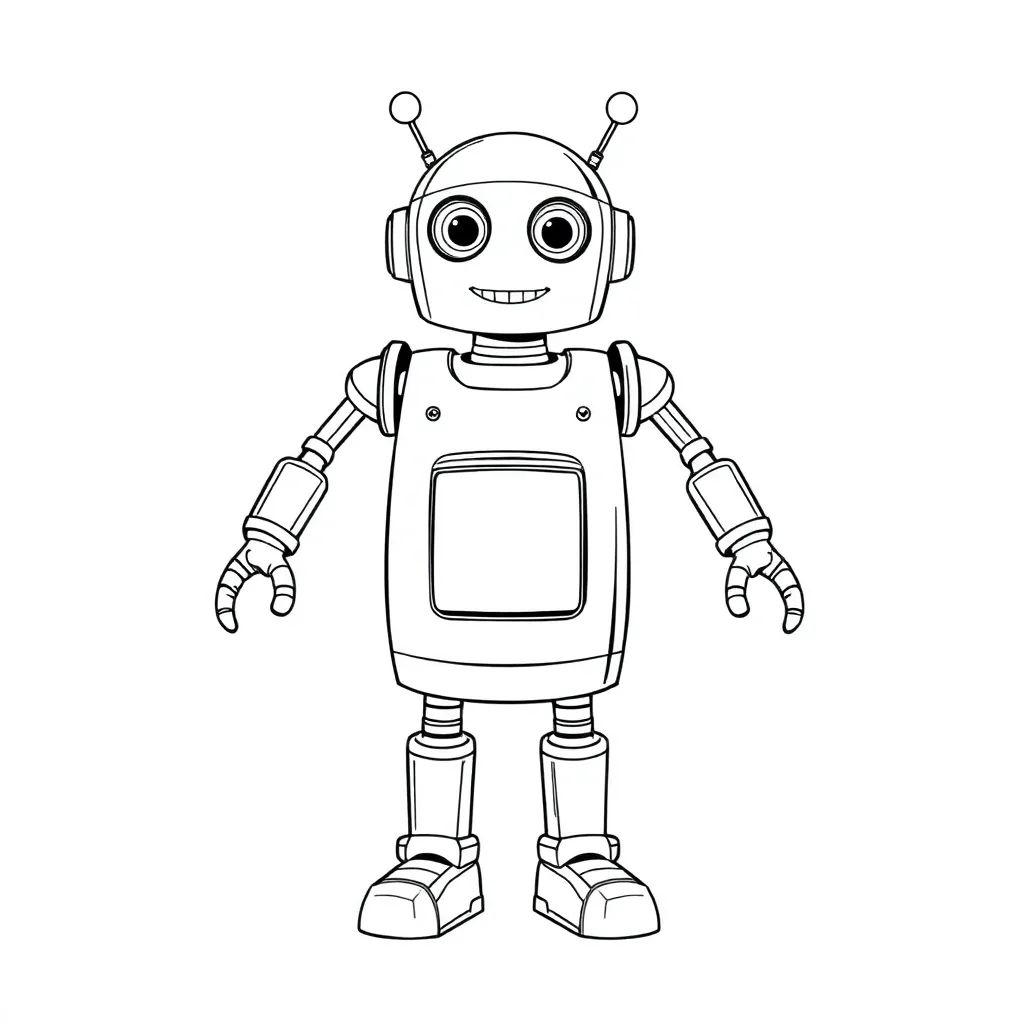 Robot coloring page