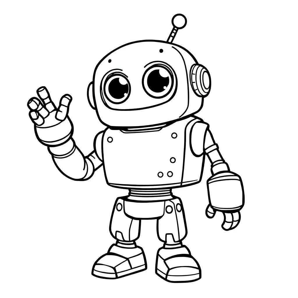Robot coloring page