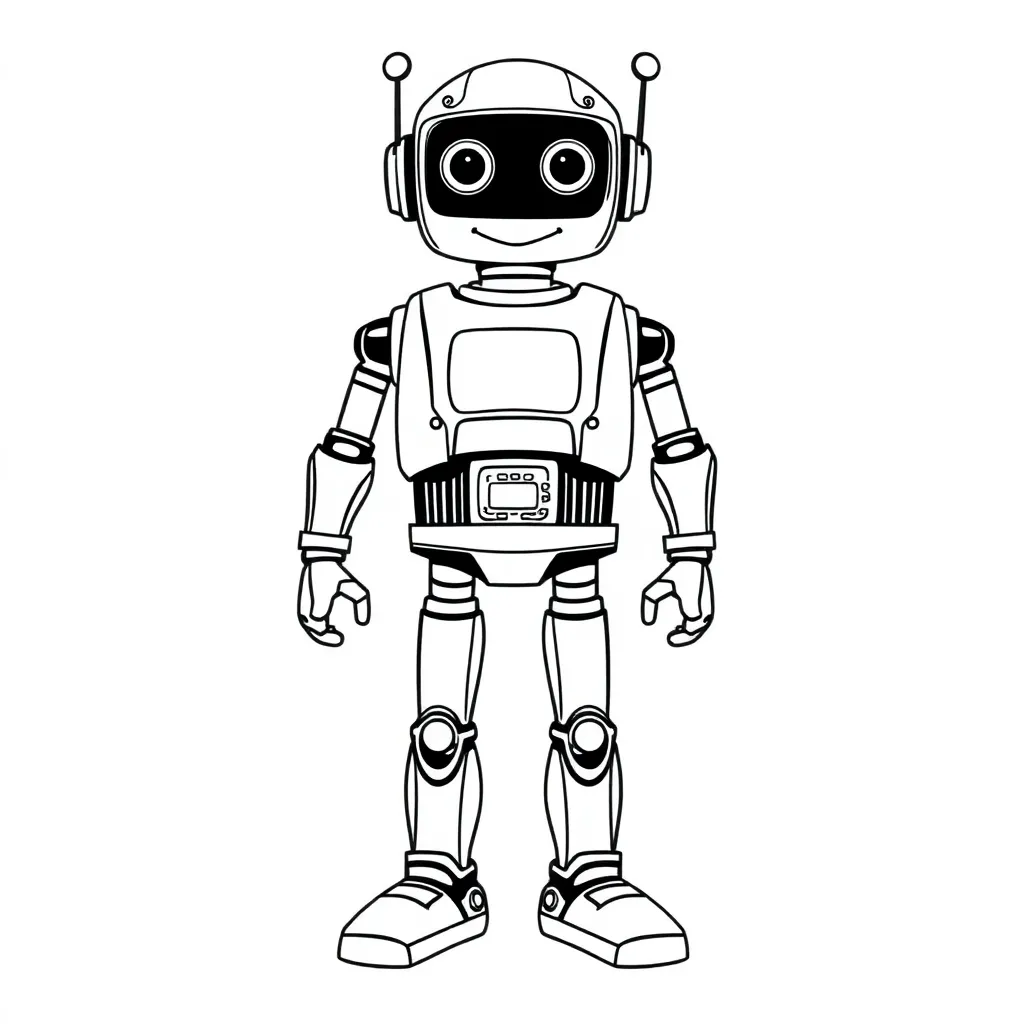 Robot coloring page