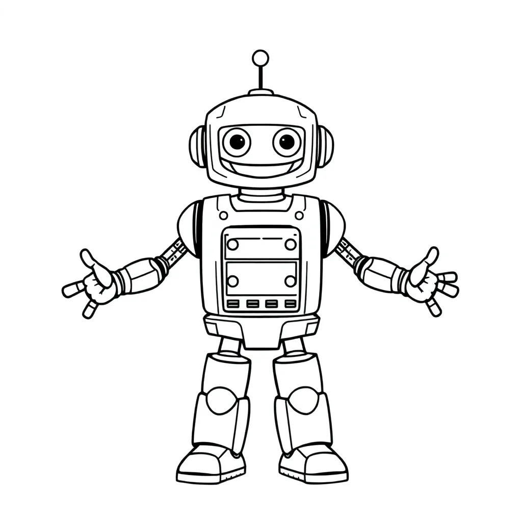 Robot coloring page