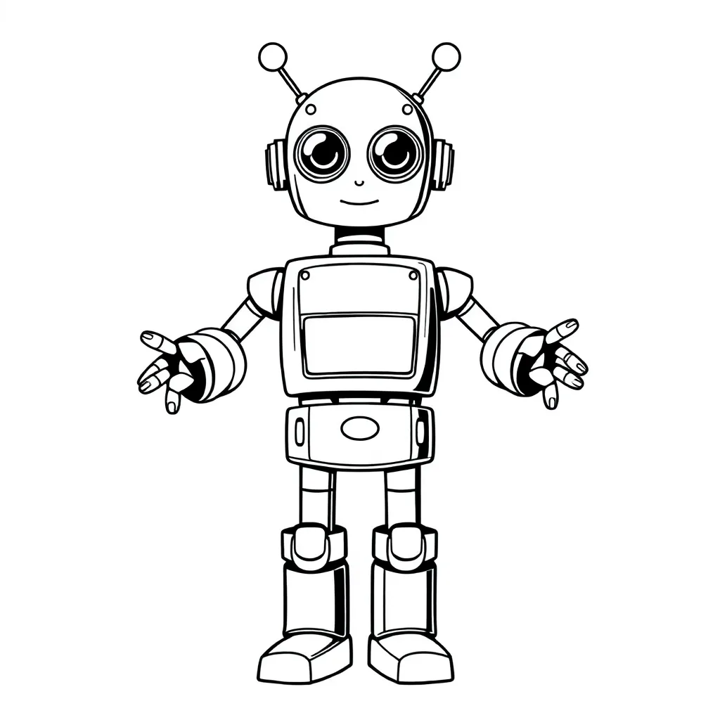 Robot coloring page