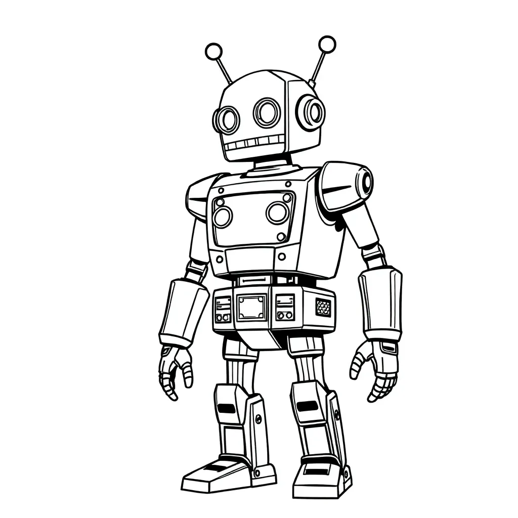 Robot coloring page