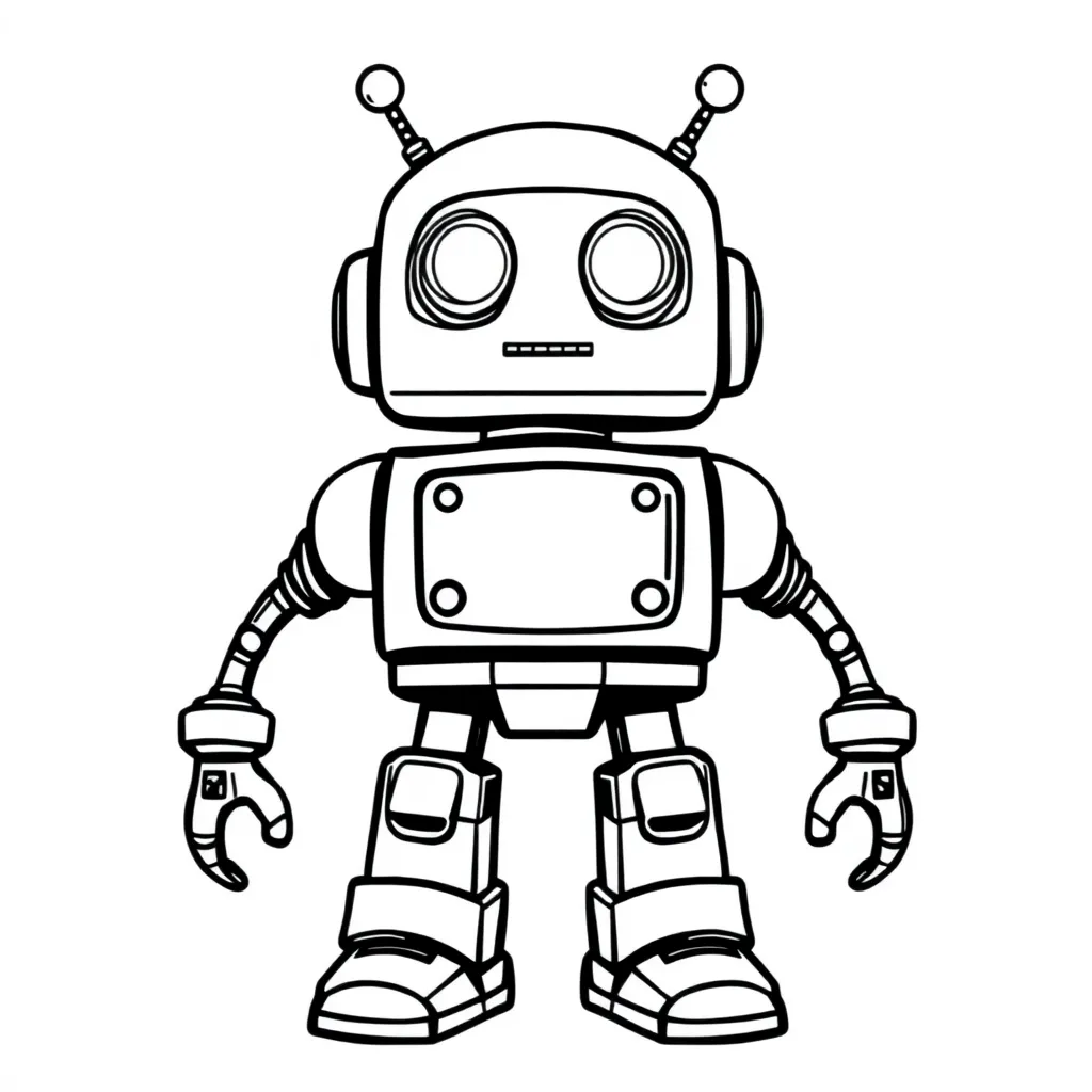 Robot coloring page