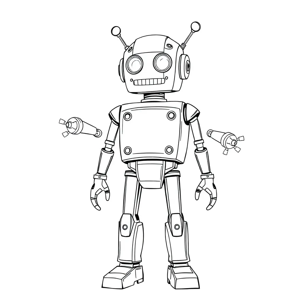 Robot coloring page