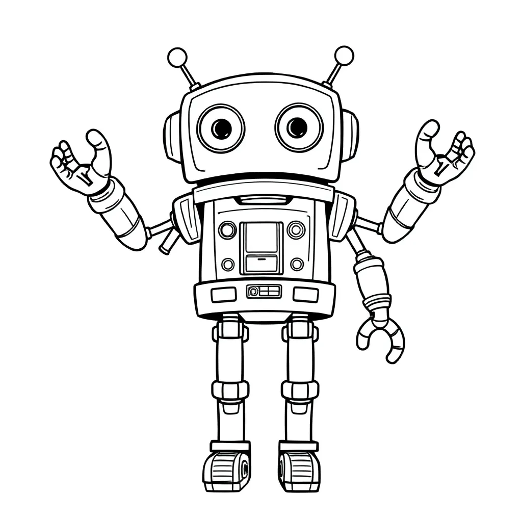 Robot coloring page