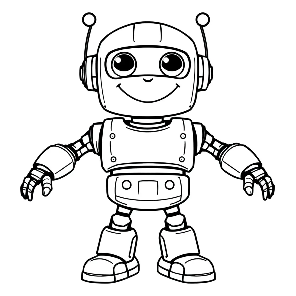 Robot coloring page
