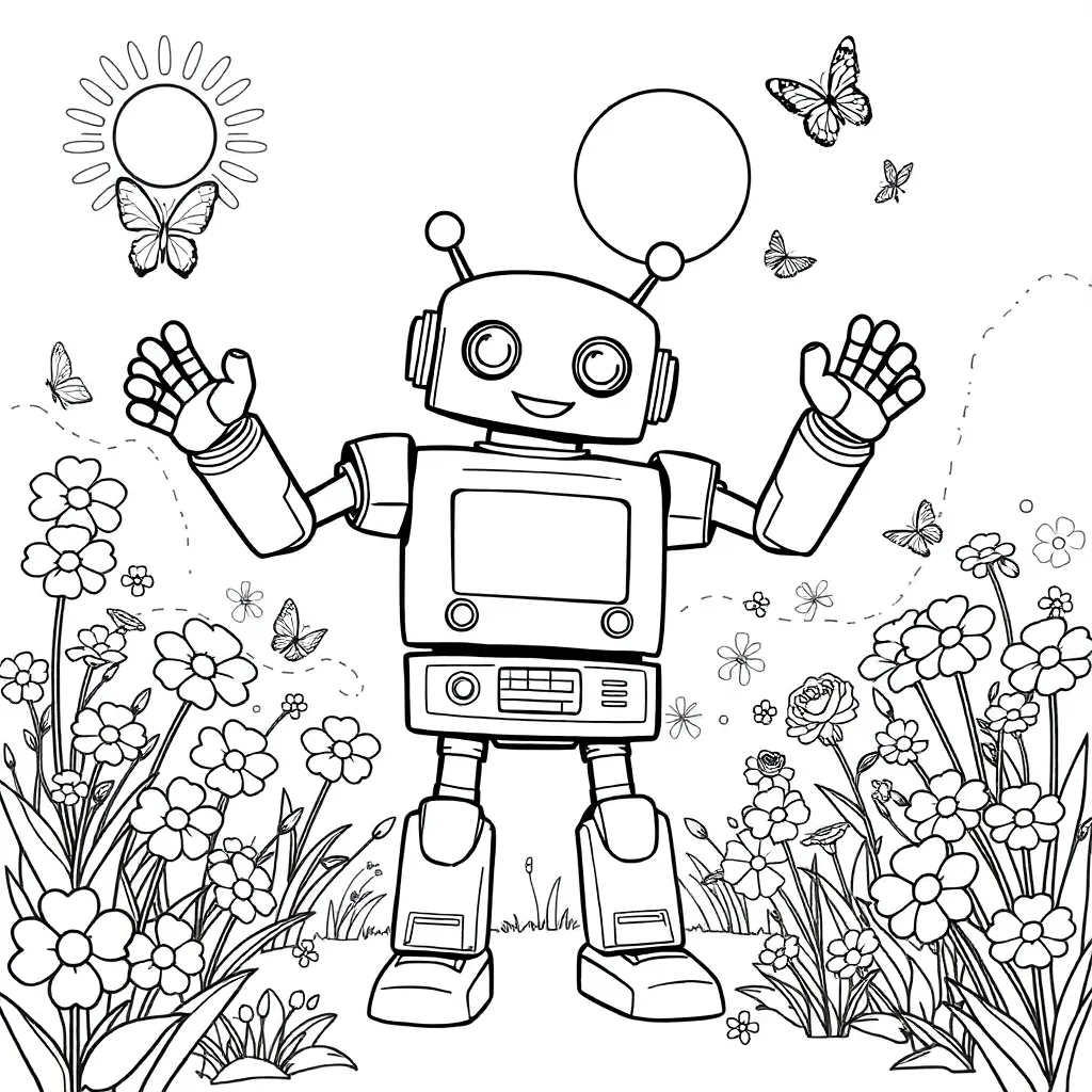 Robot coloring page