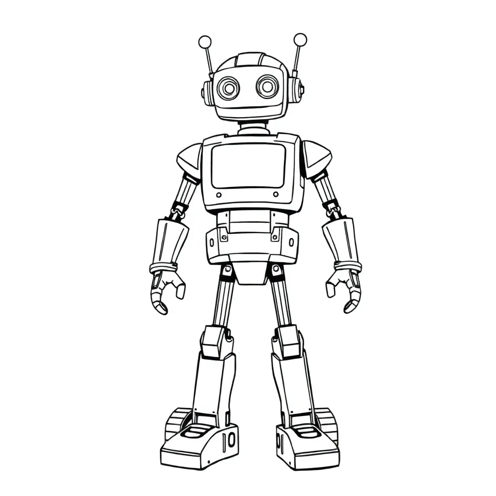Robot coloring page