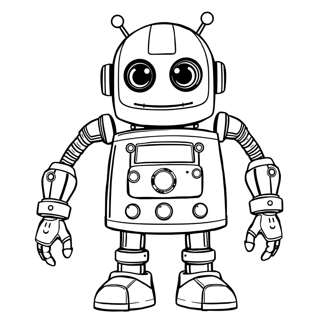 Robot coloring page