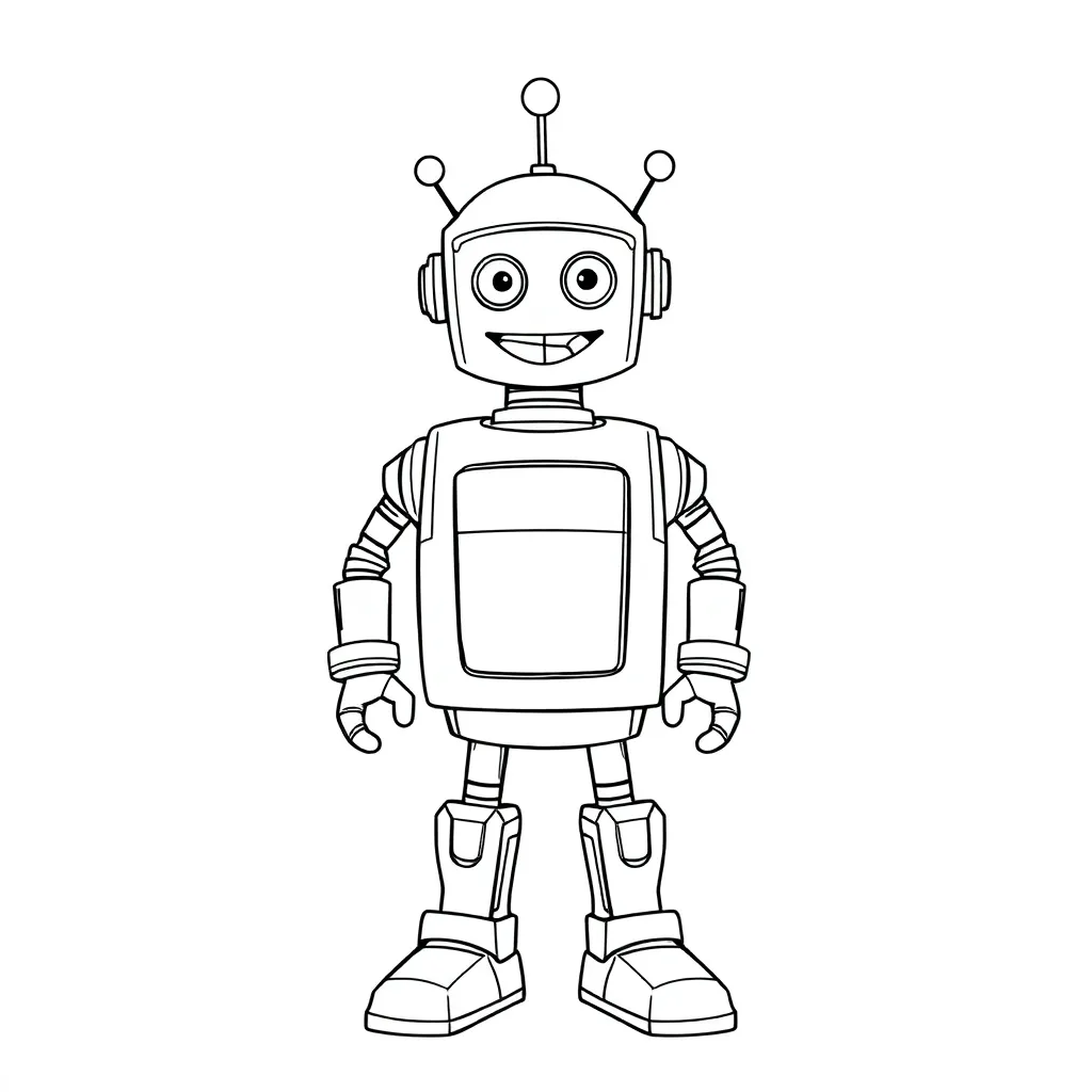 Robot coloring page