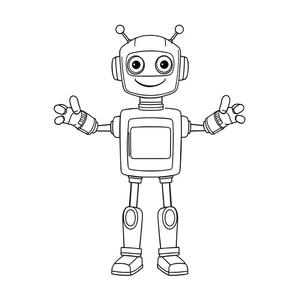 Robot coloring page