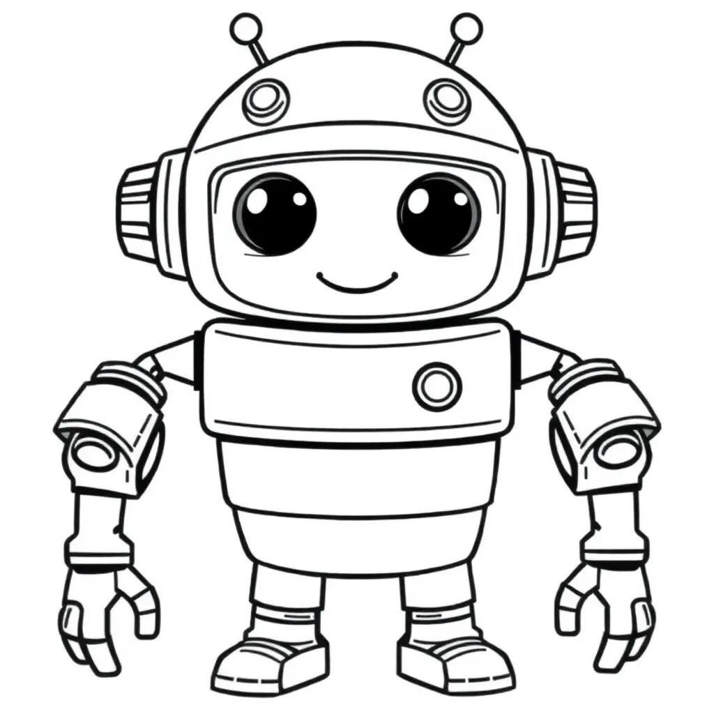 Robot coloring page