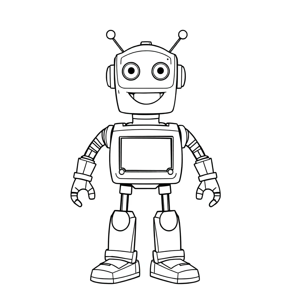 Robot coloring page