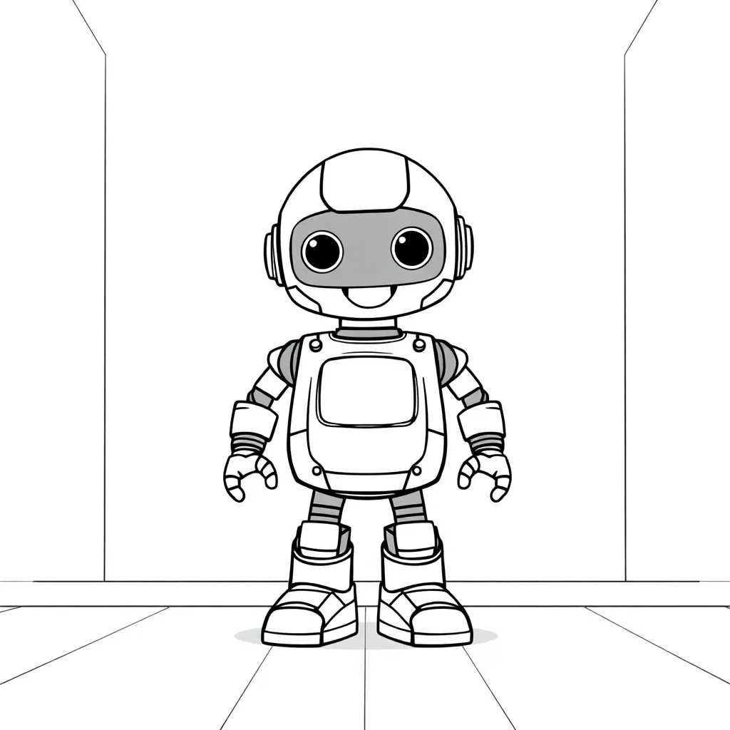 Robot coloring page