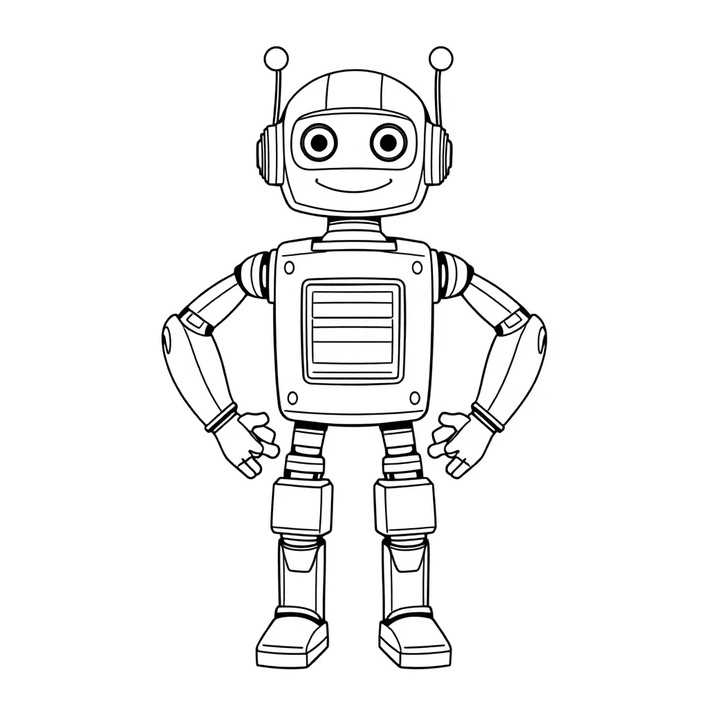 Robot coloring page
