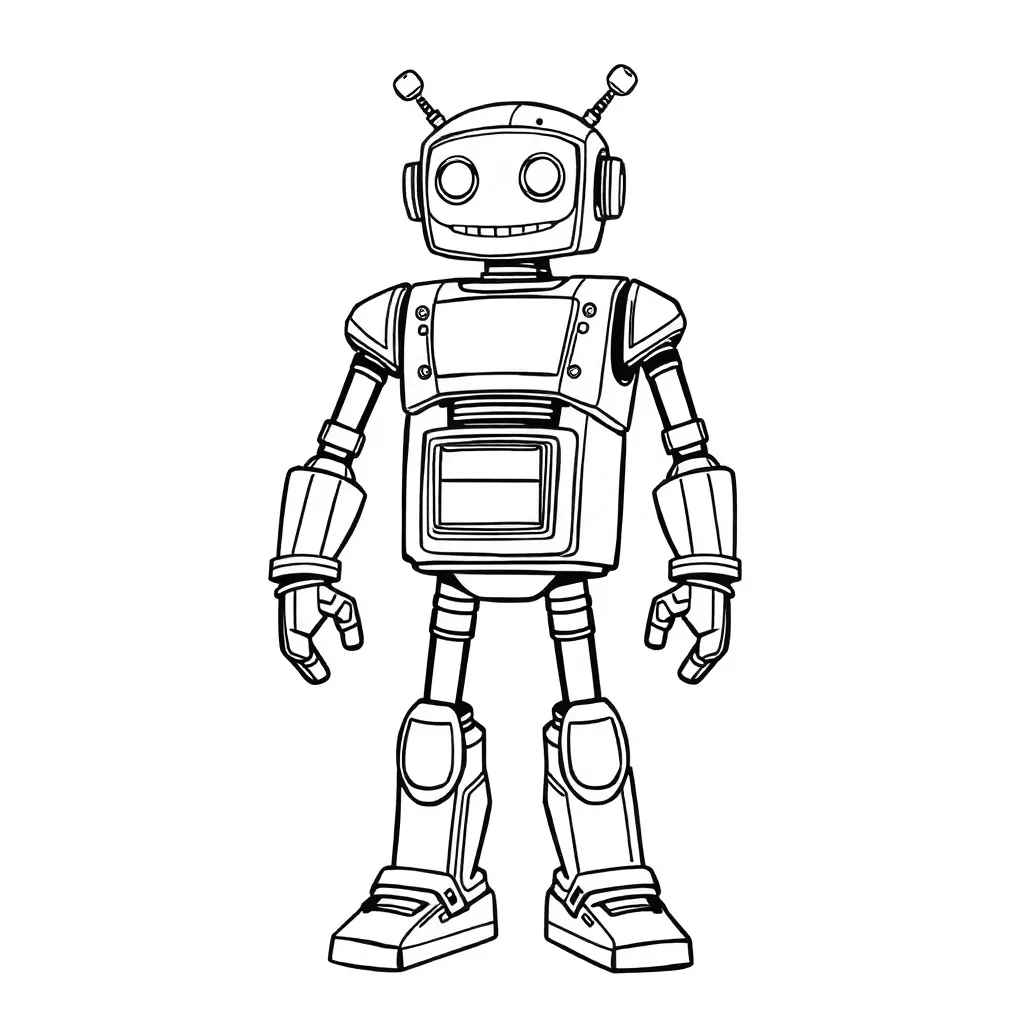 Robot coloring page