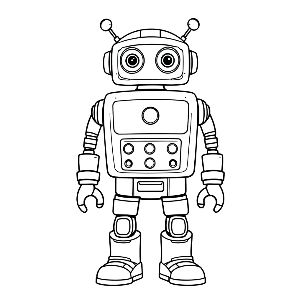Robot coloring page