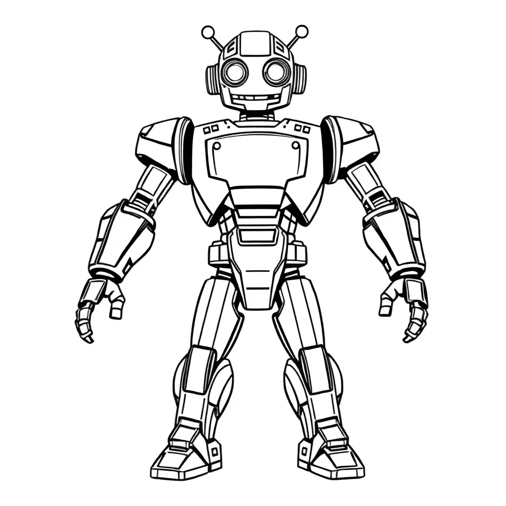 Robot coloring page