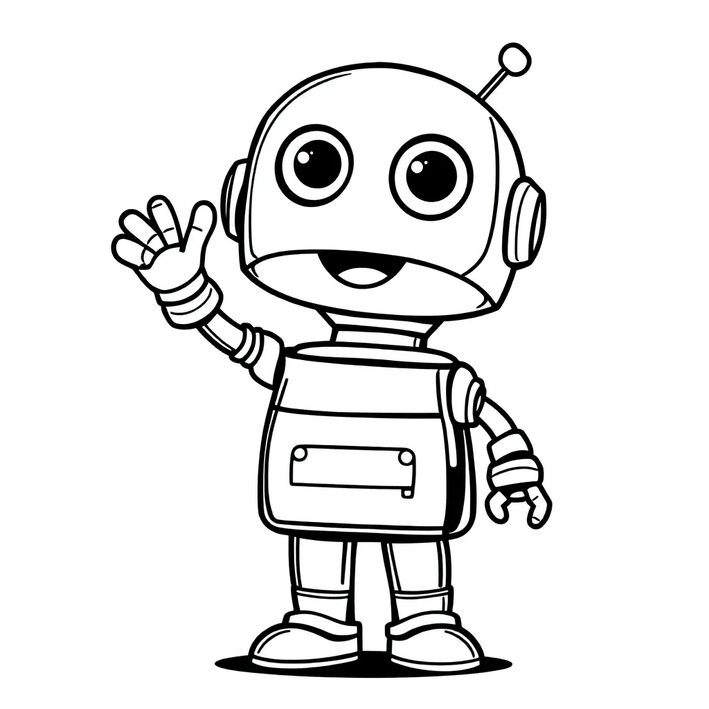 Robot coloring page