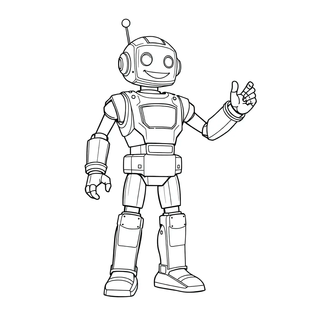 Robot coloring page