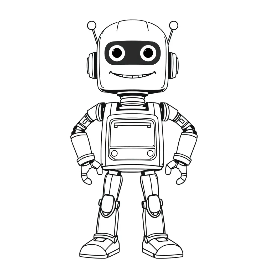 Robot coloring page